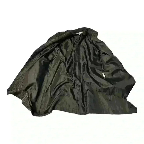 Sandro Vintage Double Breasted Wool Blend Knee Length Coat Black/Gray Size 14 - Picture 7 of 9